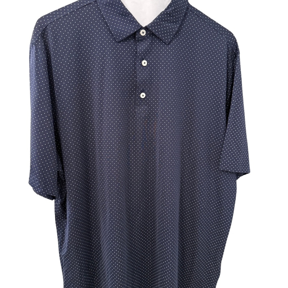 Men's FJ XL Polka Dot Navy Golf Shirt Collared Collar